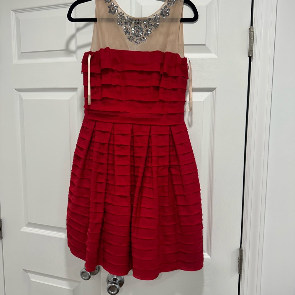 BCBGMAXAZRIA Women's Marina Tiered A-Line Skirt Dress